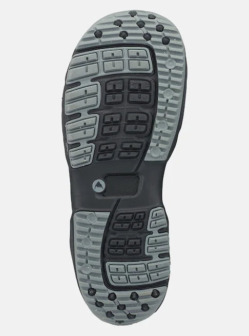Burton Ruler Boa Snowboard Boots 2025 - Black snowboard boots with gray accents and a textured rubber outsole.