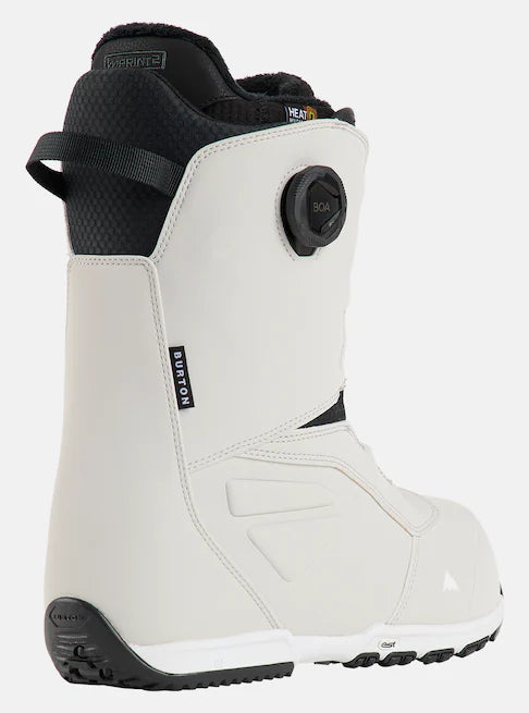 Burton Ruler Boa Snowboard Boots 2025 - White snowboard boots with black BOA dials and straps.