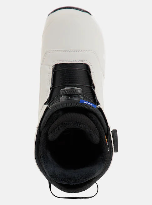 Burton Ruler Boa Snowboard Boots 2025 - Black snowboard boots with a blue logo on the side and black laces.
