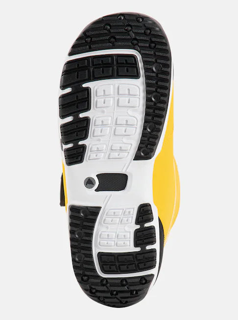 Burton Ruler Boa Snowboard Boots 2025 - Black snowboard boots with white accents and a textured rubber outsole.