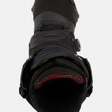 Burton Ion Step On Snowboard Boots 2025 - Black snowboard boots with a textured pattern on the toe cap and heel, featuring a strap buckle closure system.