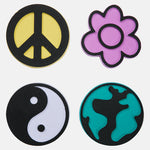 Burton Foam Stomp Pad 2025 - A round, yellow foam pad with a peace sign in the center.