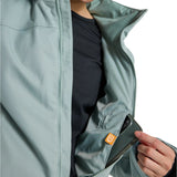 Burton Women's Lelah 2L Jacket 2025 - A light blue jacket with a hood, featuring a zipper and two pockets on the front.