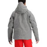 Obermeyer Raze Insulated Jacket 2025 - A gray jacket with a hood, featuring black accents on the sleeves and chest.