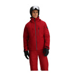 Obermeyer Raze Insulated Jacket 2025 - A red insulated jacket with a black zipper and two zippered pockets on either side.