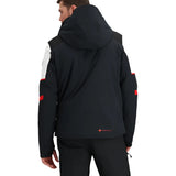 Obermeyer Foundation Insulated Jacket - A black insulated jacket with a white stripe on the left sleeve and red accents on the right arm.