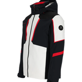 Obermeyer Foundation Insulated Jacket 2025 - A black, white and red insulated jacket with a hood.