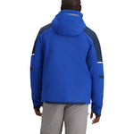 Obermeyer Foundation Insulated Jacket 2025 - A royal blue jacket with a navy-blue stripe on each sleeve and a hood.