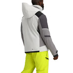 Obermeyer Foundation Insulated Jacket 2025 - A white jacket with a black stripe on the shoulder and gray accents.