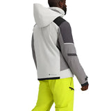 Obermeyer Foundation Insulated Jacket 2025 - A white jacket with a black stripe on the shoulder and gray accents.