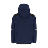 Obermeyer Foundation Insulated Jacket 2025 - A navy blue jacket with a black shoulder panel and reflective strip on the left sleeve.