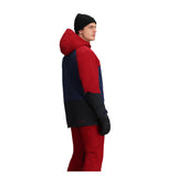 Obermeyer Cirque Jacket 2025 - A red, navy blue and black jacket with a hood.