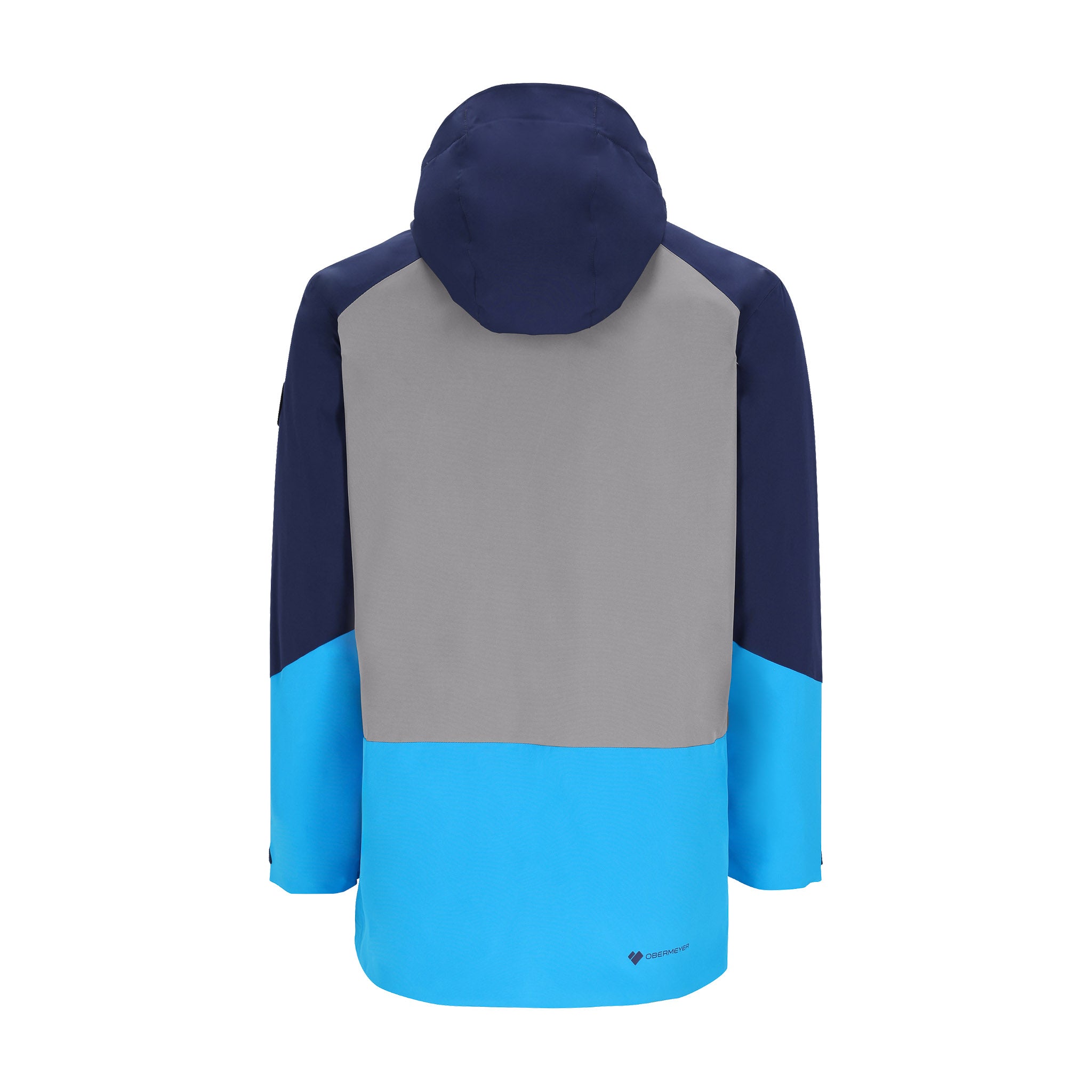 Obermeyer Cirque Jacket 2025 - A navy blue jacket with a grey chest panel and light blue accents on the sleeves.