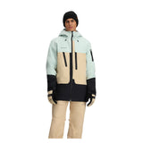 Obermeyer Cirque Jacket 2025 - A light blue jacket with a black zipper and two zippered pockets on either side.