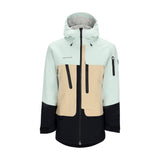 Obermeyer Cirque Jacket 2025 - A light blue jacket with a darker blue stripe on the sleeve and a white logo on the chest.