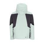 Obermeyer Charger Insulated Jacket 2025 - A light blue jacket with a hood, featuring dark gray accents on the shoulders and sleeves.