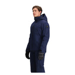 Obermeyer Kenai Insulated Jacket - A navy blue jacket with a black zipper and two zippered pockets on either side.