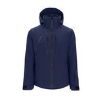 Obermeyer Kenai Insulated Jacket 2025 - A dark blue jacket with a hood, featuring two zippered pockets on the front and a black zipper down the center.
