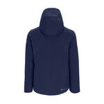 Obermeyer Kenai Insulated Jacket 2025 - A navy blue jacket with a hood, featuring a zippered front and two side pockets.