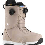 Burton Swath Step On Snowboard Boots 2025 - A pair of tan snowboard boots with black laces and a white logo on the side.