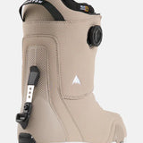 Burton Swath Step On Snowboard Boots 2025 - A pair of tan snowboard boots with black laces and a white logo on the side.
