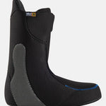 Burton Swath Step On Snowboard Boots 2025 - Black snowboard boots with a textured pattern on the side and a gold logo near the top.