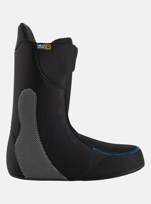 Burton Swath Step On Snowboard Boots 2025 - Black snowboard boots with a textured pattern on the side and a gold logo near the top.