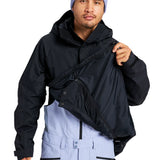 Burton Frostner 2L Anorak Jacket 2025 - A black jacket with a hood and zippered pockets.
