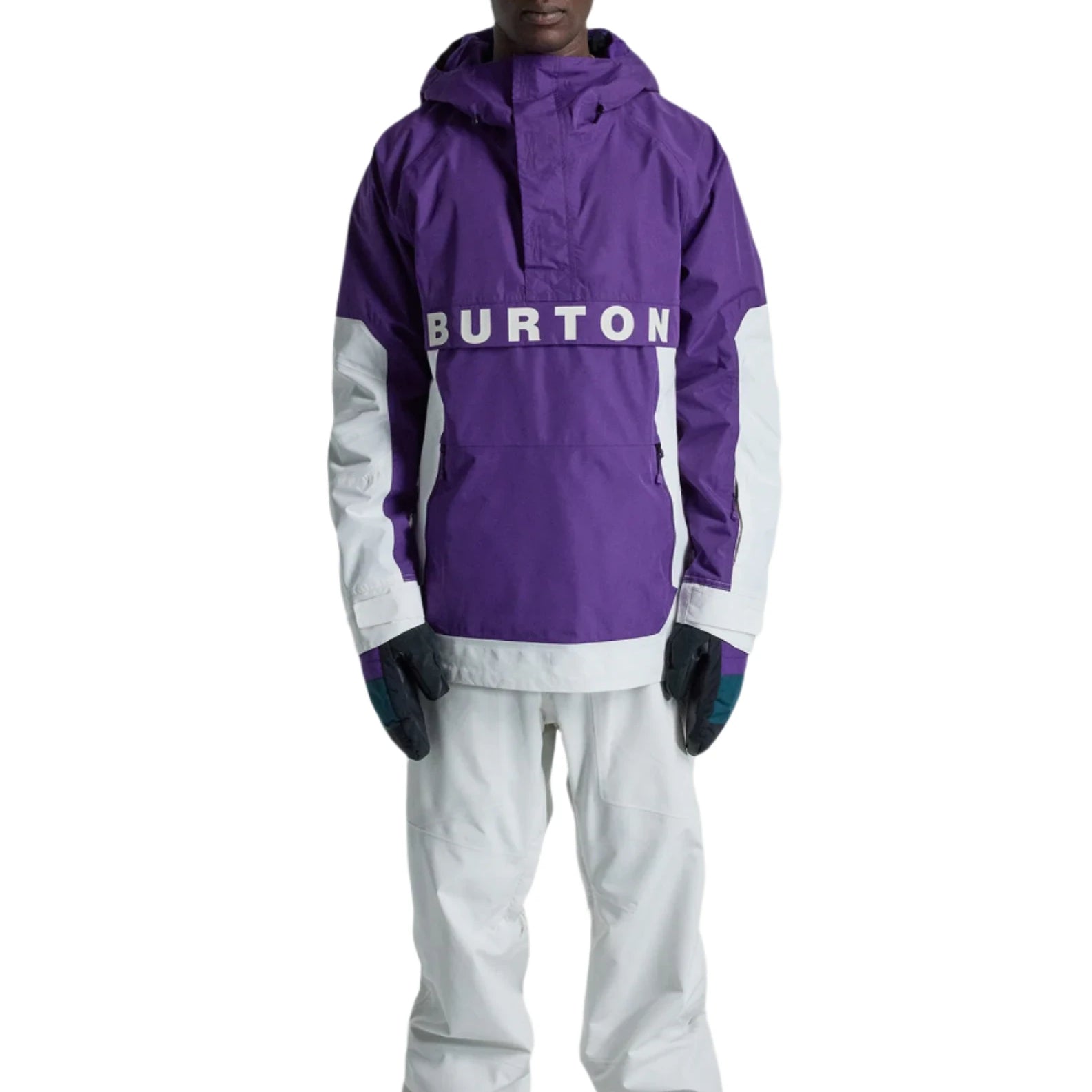 Burton Frostner 2L Anorak Jacket 2025 - A purple jacket with a hood and white accents on the sleeves.