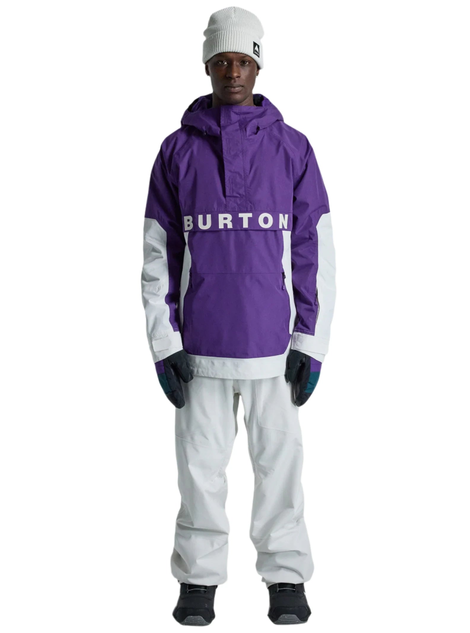 Burton Frostner 2L Anorak Jacket 2025 - A purple jacket with a hood and white accents on the sleeves.