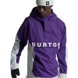 Burton Frostner 2L Anorak Jacket 2025 - A purple and white jacket with a hood, featuring a zipper closure at the front.