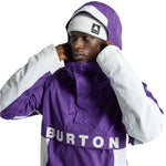 Burton Frostner 2L Anorak Jacket 2025 - A purple and white jacket with a hood, featuring a black logo on the chest.