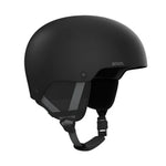 Anon Junior's Rime 3 Helmet - Matte black helmet with a white Anon logo on the front and a chin strap.