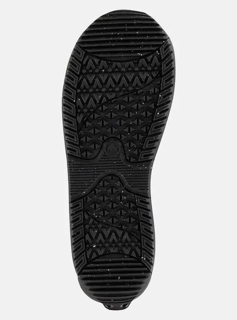 Burton Women's Ritual Step On Snowboard Boots 2025 - Black snowboard boots with a textured rubber sole and a small circular logo on the heel.