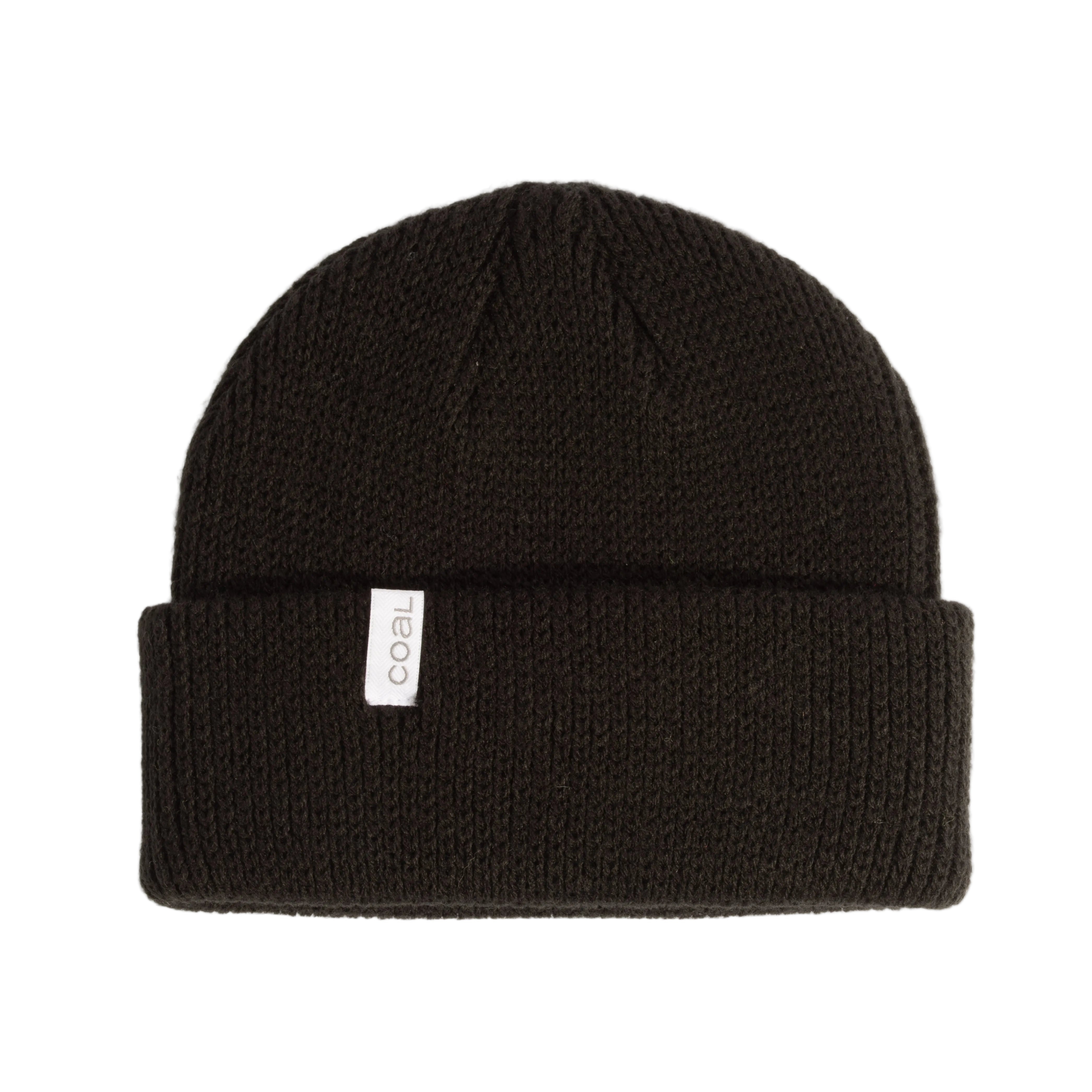 Black beanie with a Coal brand label on a white background