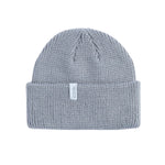 Coal Frena Low Profile Beanie 2025 - A light gray beanie with a ribbed cuff and a small white tag on the front that reads "COAL" in black letters.