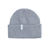 Coal Frena Low Profile Beanie 2025 - A light gray beanie with a ribbed cuff and a small white tag on the front that reads "COAL" in black letters.