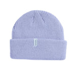 Coal Frena Low Profile Beanie 2025 - A light purple beanie with a ribbed texture and a small white tag on the front that reads "coal" in black letters.