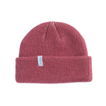 Coal Frena Low Profile Beanie 2025 - A dusty rose-colored beanie with a white label featuring the word "coal" in black letters.
