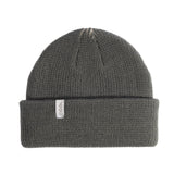 Gray knit beanie with a Coal brand label on a light background