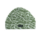 Coal New Jack Fleece Beanie 2025 - Sage green beanie with a white abstract line pattern.