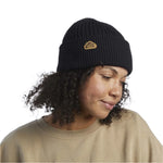 Coal Coleville Low Profile Beanie 2025 - A black beanie with a small tan logo on the front that says "COAL" in black letters and has a mountain design above it.
