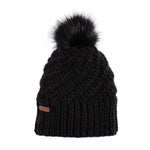 Coal Women's Maizy Tall Pom Beanie - Black beanie with a tall, black pom-pom on top.