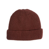 Coal Beacon Beanie 2026 - A brown beanie with a ribbed cuff at the bottom and a small embroidered logo on the front.