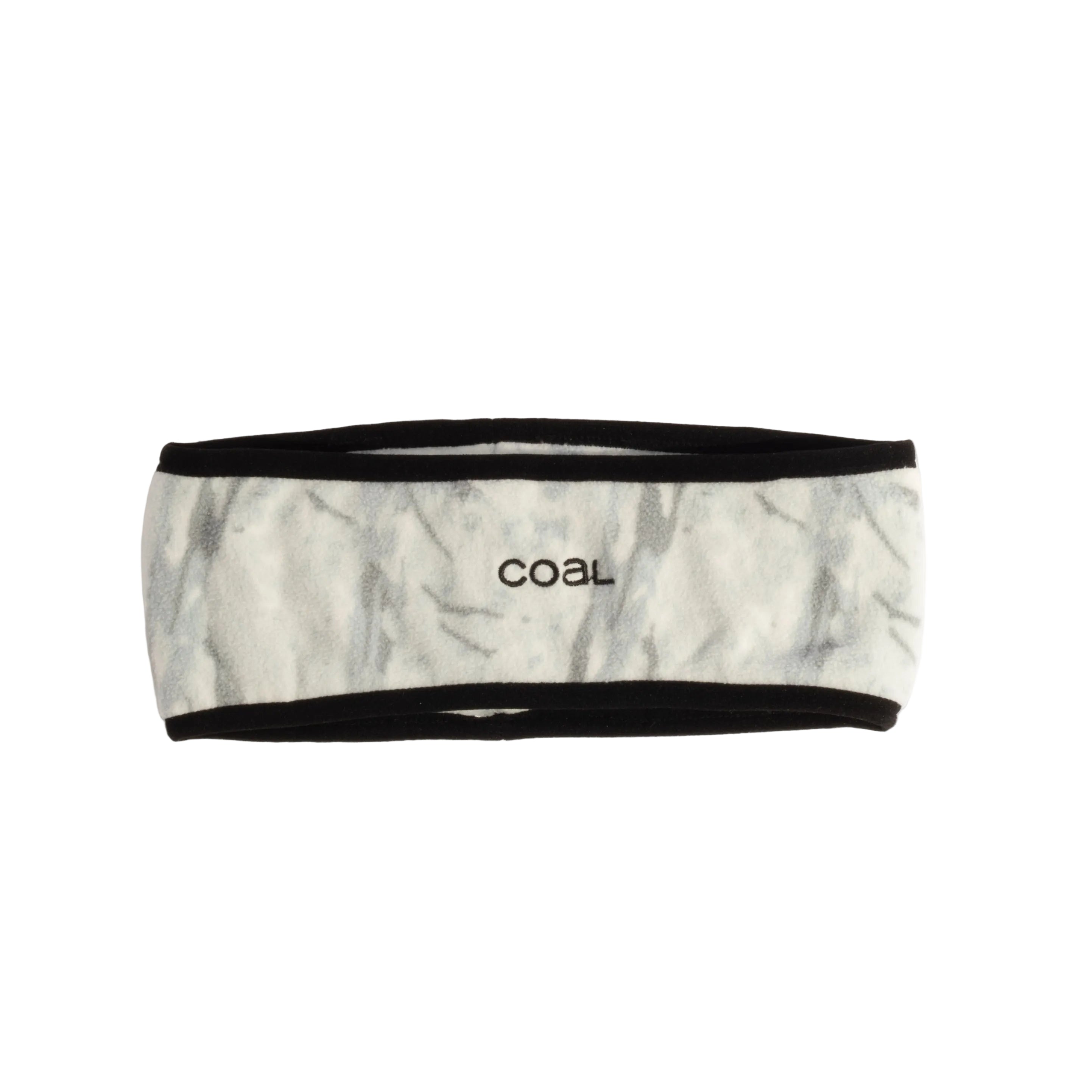 Marble-patterned headband with black accents on a light gray background