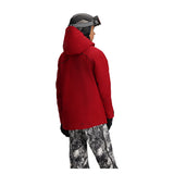 Obermeyer Foraker Shell Jacket 2025 - A red jacket with a black zipper and two zippered pockets on the front.