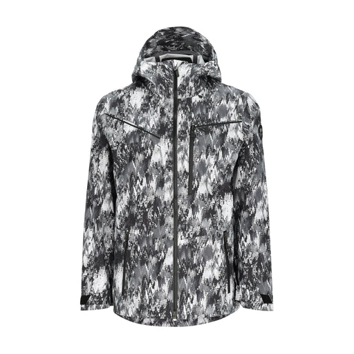 Obermeyer Foraker Shell Jacket 2025 - Avalanche, gray monachrome camo like print - Front - Front