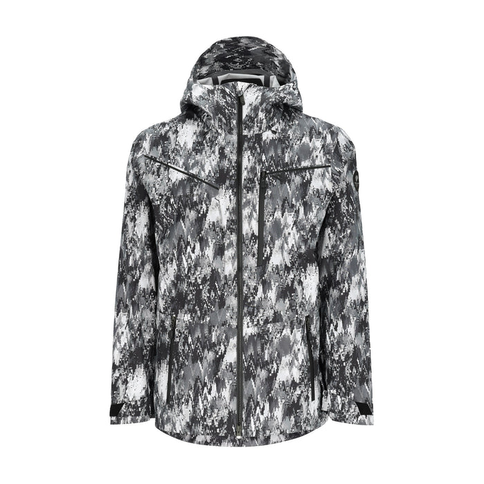 Obermeyer Foraker Shell Jacket 2025 - Avalanche, gray monachrome camo like print - Front - Front