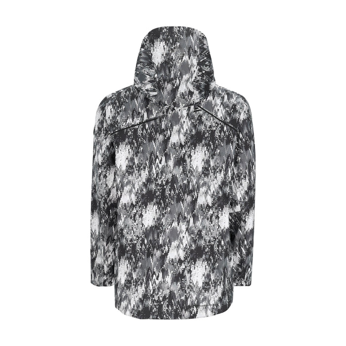 Obermeyer Foraker Shell Jacket 2025 - Avalanche, gray monachrome camo like print - Front - Back