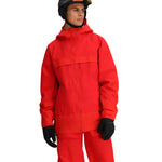 Obermeyer Steibis Jacket 2025 - A red ski jacket with a hood and two zippered chest pockets.